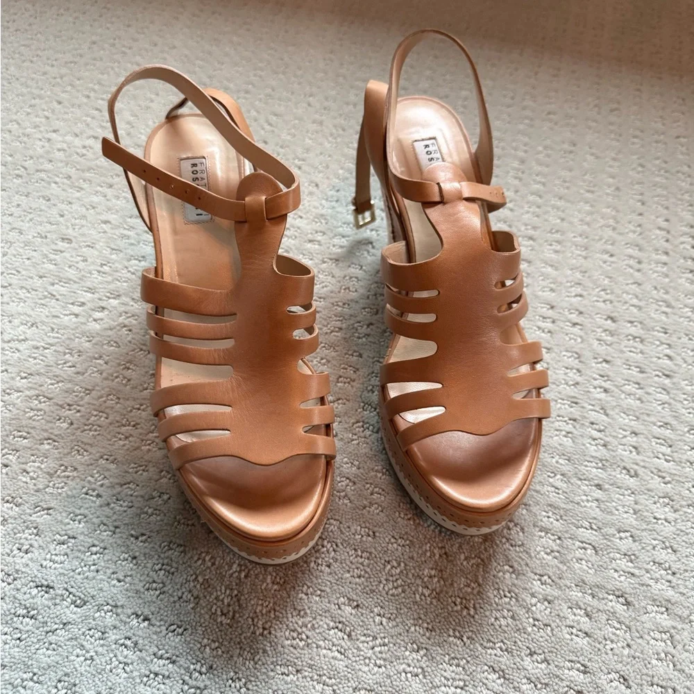 Fratelli Rossetti Tan Wedge Sandals - Picture 3 of 11